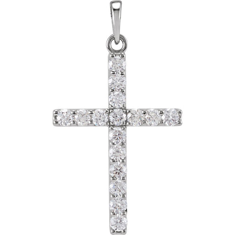Diamond Cross Pendant in 14k White Gold
