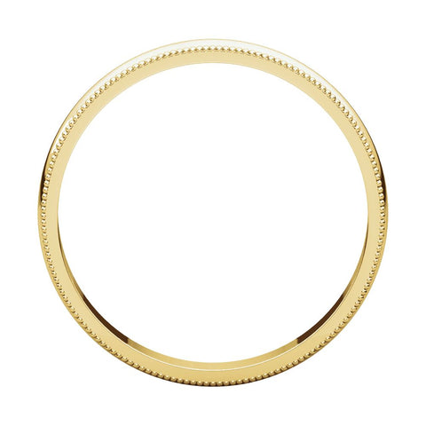 10k Yellow Gold 3mm Light Milgrain Band, Size 6.5