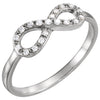 14K White Gold 1/8 CTW Diamond Infinity Ring (Size 6)