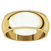14k Yellow Gold 8mm Milgrain Band, Size 12
