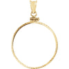 Screw Top Diamond Cut Pendant Frame For U.S. $10.00 Coin in 14K Yellow Gold