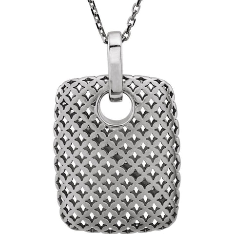 14k White Gold 1/8 CTW Diamond Pierced Style 18" Necklace