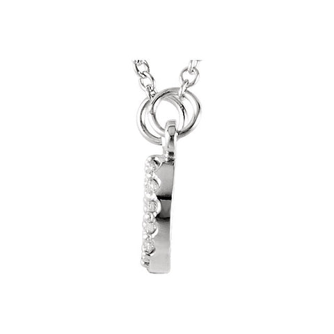 14k White Gold .08 CTW Diamond "XO" 16" Necklace