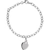 Sterling Silver Rolo 7.5-Inch Bracelet With Heart Charm