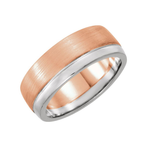 14k Rose Gold & White 6.75mm Band Size 11.5