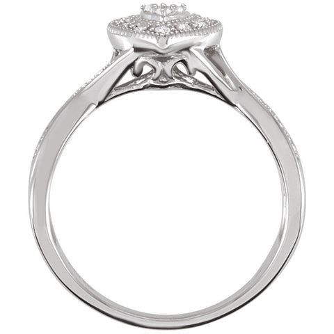 Sterling Silver Cubic Zirconia Heart Ring Size 7
