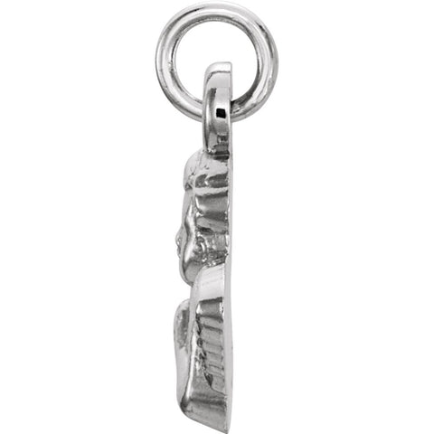 Sterling Silver 11x12mm Angel Baby Pendant