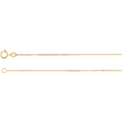 14k Yellow Gold 1mm Diamond Cut Cable 24" Chain