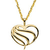 Gold Fashion Heart Pendant in 14K Yellow Gold