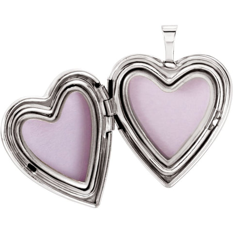 Sterling Silver 20.75x19.25mm Child & Mother Heart Locket