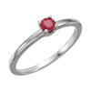 Sterling Silver Imitation Ruby "July" Kid's Birthstone Ring, Size 3