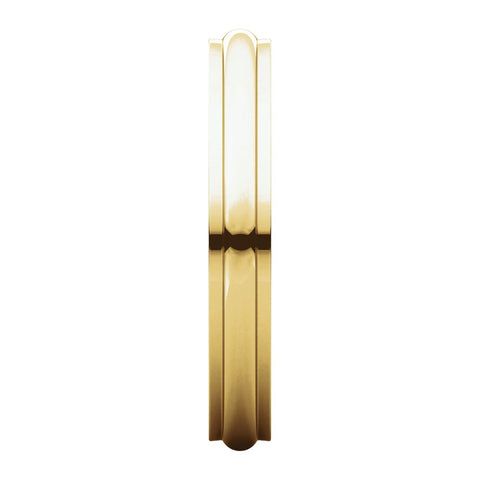 14k Yellow Gold 3mm Half Round Edge Band, Size 8