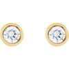 14k Yellow Gold Bezel Set Solitaire Earrings