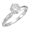 06.00 mm = 3/4 ct. Created Moissanite Solitaire Engagement Ring in 14K White Gold ( Size 6 )