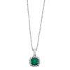 14k White Gold Created Emerald & 0.05 ctw. Diamond 18-inch Necklace
