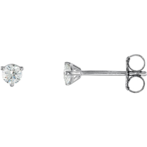 14k White Gold 1/5 CTW Diamond Stud Earrings
