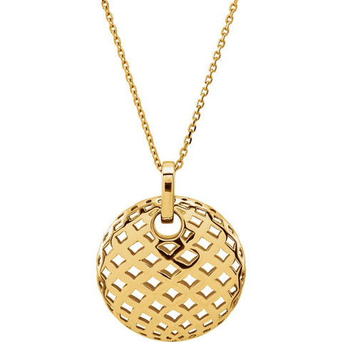 14k Yellow Gold Pierced Style 18" Necklace
