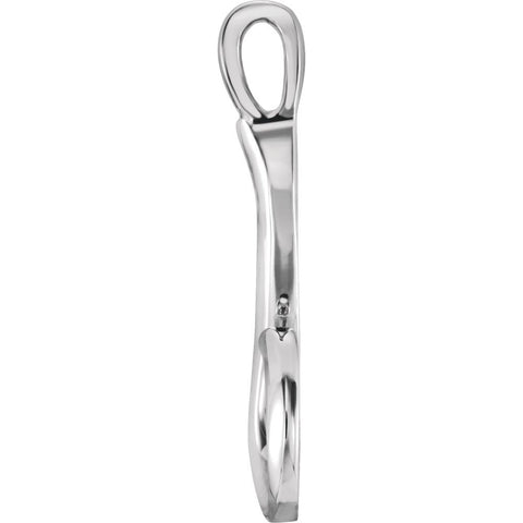 14k White Gold Freeform Pendant