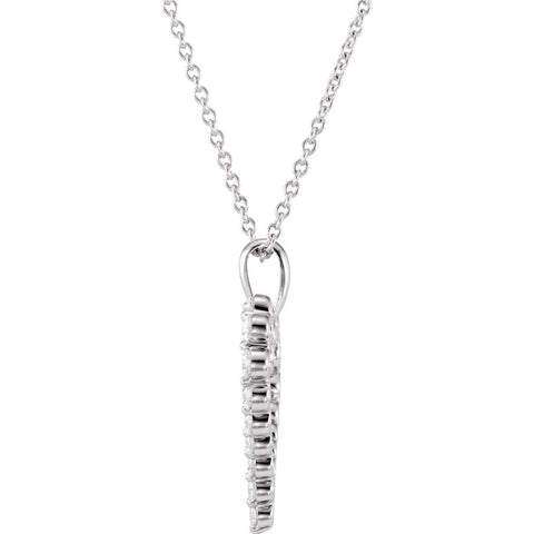 14k White Gold 1 CTW Diamond Heart Necklace