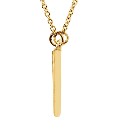 14k Yellow Gold 15.4x19mm Triangle 16" Necklace