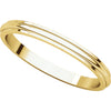 14k Yellow Gold 2mm Half Round Edge Band, Size 6.5