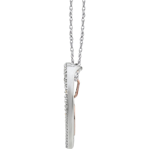 14k White Gold 1/3 CTW Diamond Heart 18" Necklace
