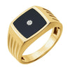 14K Yellow Gold Men's Onyx & 0.004 CTW Diamond Ring (Size 10)