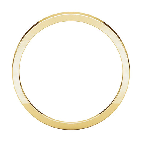 14k Yellow Gold 3mm Flat Tapered Band, Size 6