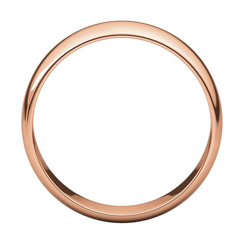 10k Rose Gold 6mm Half Round Light Band, Size 11