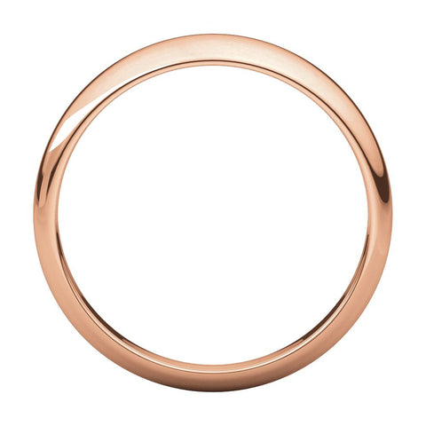 14k Rose Gold 5mm Half Round Tapered Band, Size 6