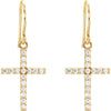 14k Yellow Gold 1/2 CTW Diamond Cross Earrings