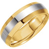 Two-Tone Comfort-Fit Wedding Band Ring in 18k Yellow Gold and Platinum ( Size 9 )