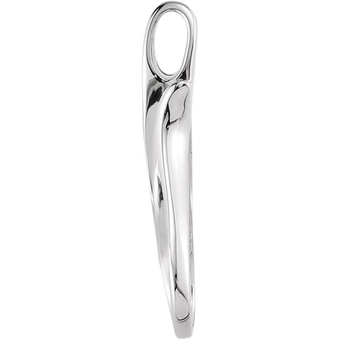 14k White Gold Freeform Pendant