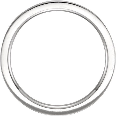 14k White Gold 2mm Flat Comfort Fit Milgrain Band Size 6.5