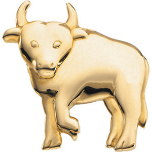 14k Yellow Gold The Playful Bull Brooch
