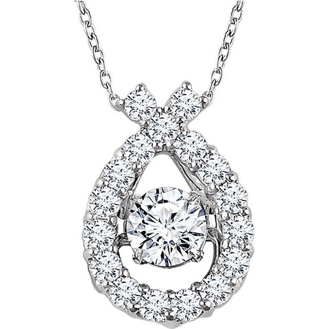 14k White Gold 1/2 CTW Diamond 16-18" Mystara® Necklace