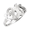 Initial Ring with Initial 'U' in 14k White Gold ( Size 6 )