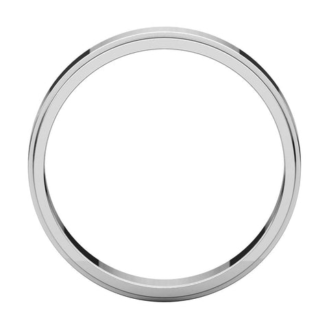 14k White Gold 4mm Flat Edge Band, Size 6