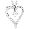 1/10 CTTW Diamond Heart Pendant in 14k White Gold
