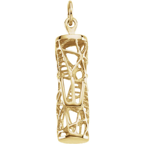 14k Yellow Gold 22.75x7.25mm Mezuzah Pendant