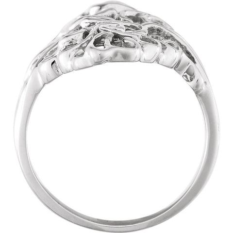 14k White Gold Freeform Ring, Size 6
