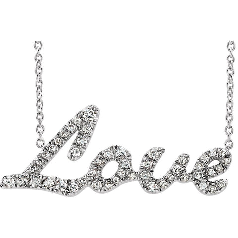 14k White Gold 1/4 CTW Diamond 18" Necklace