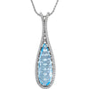 Teardrop-Shaped Pendant in 14k White Gold