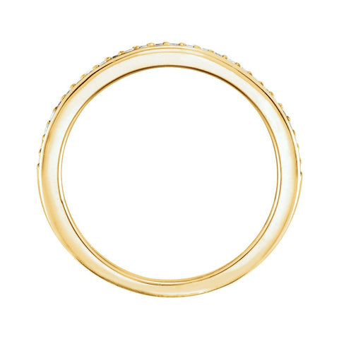 14k Yellow Gold 1/8 CTW Diamond Band, Size 7