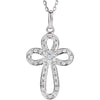 Cross Necklace in Sterling Silver ( 18.00-Inch )