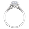 14k White Gold Created White Sapphire & 1/5 CTW Diamond Ring