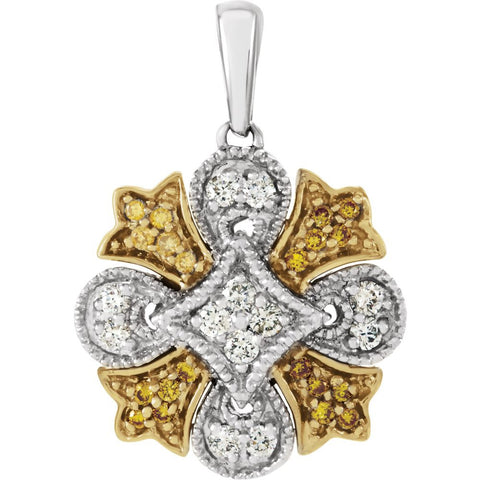 14K Yellow & White 1/4 CTW Diamond Pendant