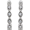 14k White Gold 1/8 CTW Diamond Hoop Earrings