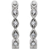 14k White Gold 1/8 CTW Diamond Hoop Earrings