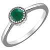 14K White Gold Emerald "May" Birthstone Ring (Size 6)